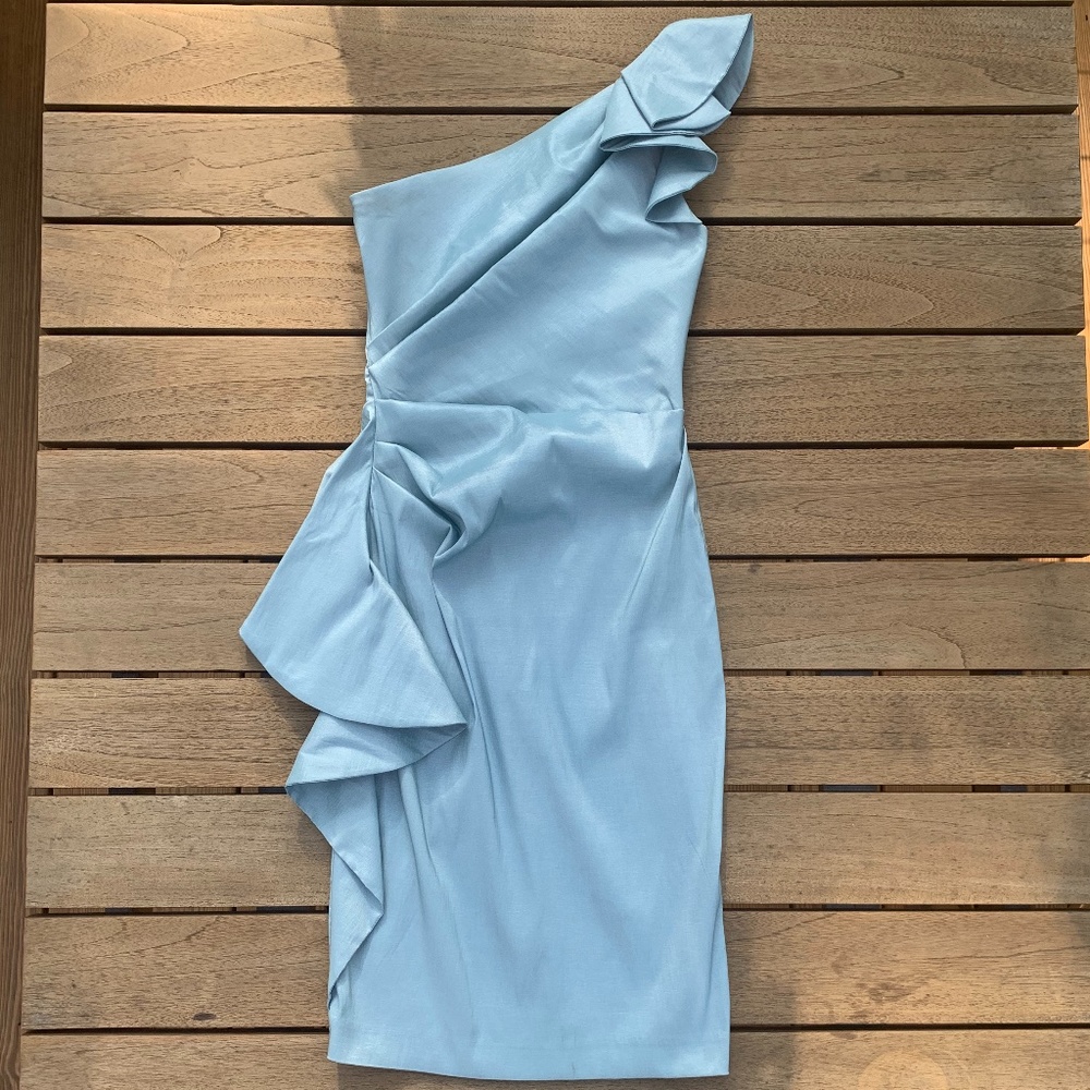 Blue One-Shoulder Cocktail, Mother of Bride Dress